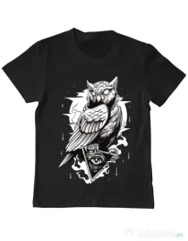 Tricou ADLER copil Owl Negru
