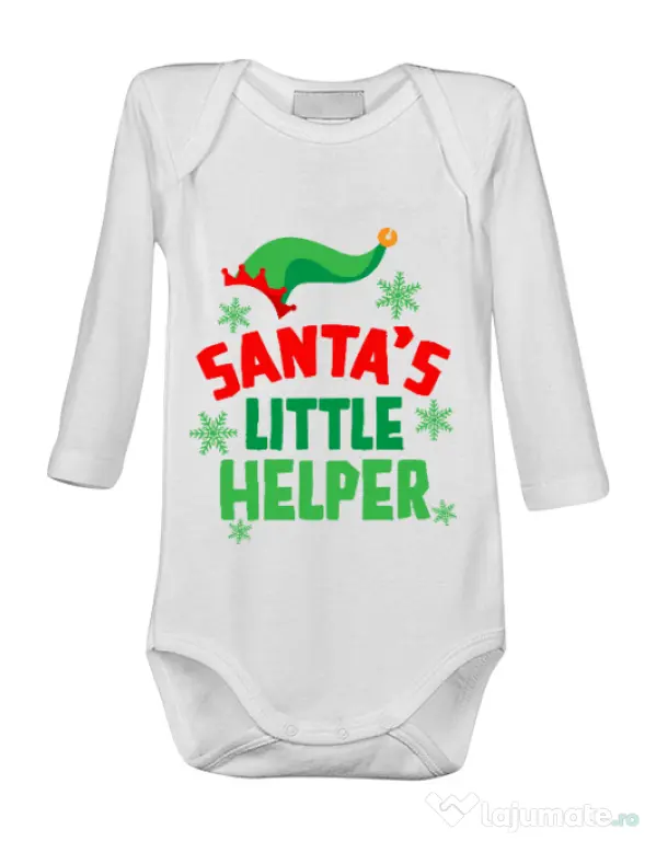 Baby body Santas little helper Alb