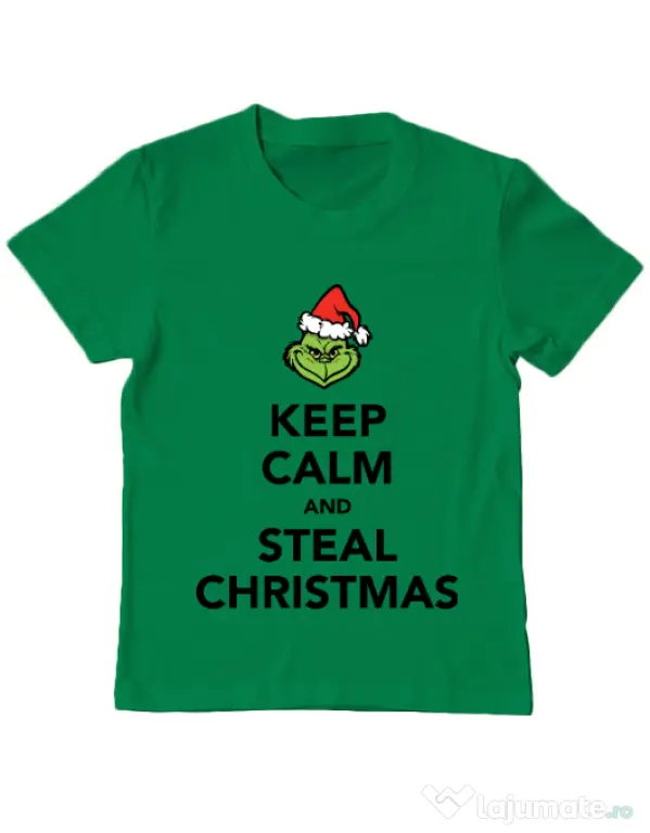 Tricou ADLER copil Steal Christmas Verde mediu