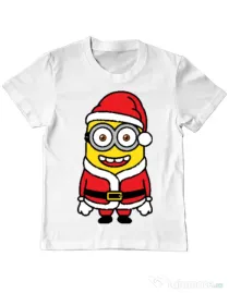 Tricou ADLER copil Santa minions Alb