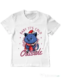 Tricou ADLER copil Its cold outside Alb