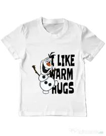 Tricou ADLER copil I like warm hugs Alb