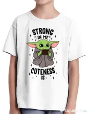 Tricou ADLER copil Strong in me Alb 