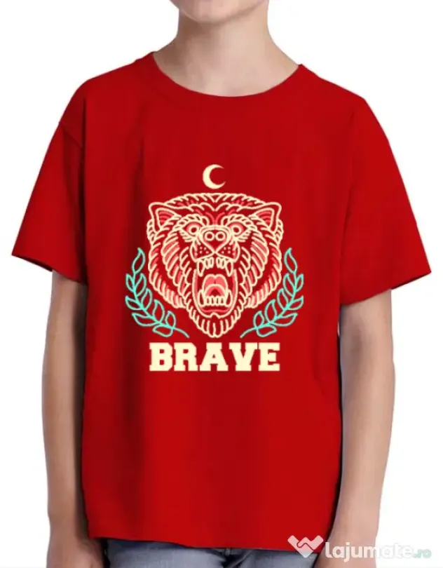 Tricou ADLER copil Brave Rosu