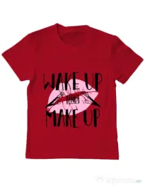 Tricou ADLER copil Wake up and make up Rosu