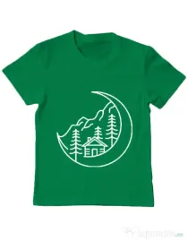 Tricou ADLER copil Moon life Verde mediu