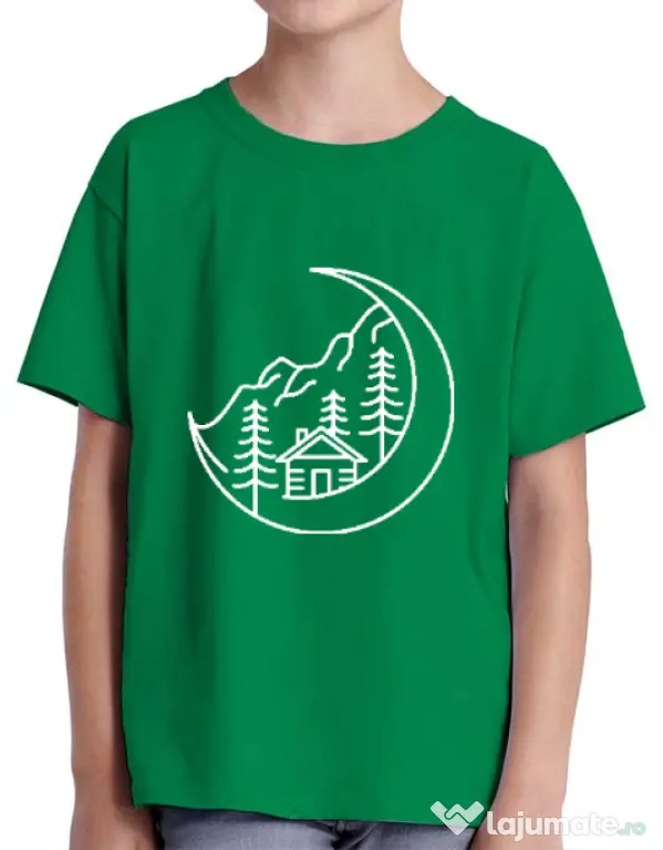 Tricou ADLER copil Moon life Verde mediu