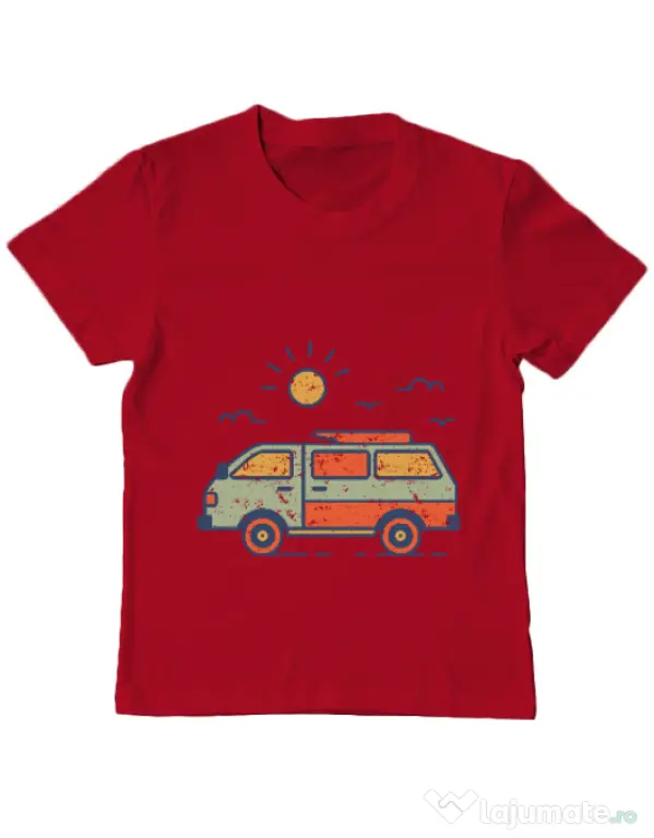 Tricou ADLER copil Retro travel van Rosu