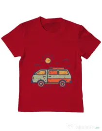 Tricou ADLER copil Retro travel van Rosu