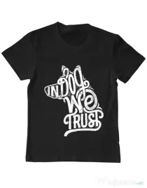 Tricou ADLER copil In dog we trust Negru