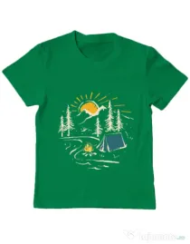 Tricou ADLER copil Camping Verde mediu