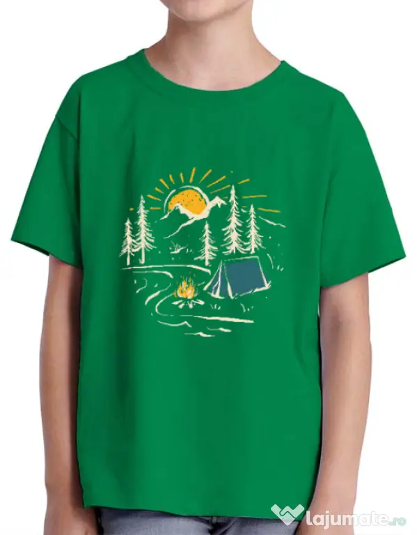 Tricou ADLER copil Camping Verde mediu