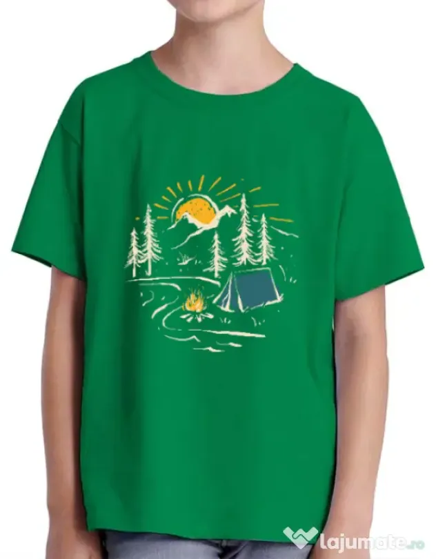 Tricou ADLER copil Camping Verde mediu