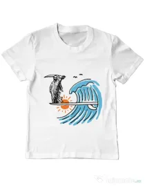 Tricou ADLER copil Grim surfer Alb