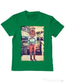 Tricou ADLER copil Tiger head Verde mediu