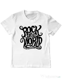 Tricou ADLER copil Rock my world Alb