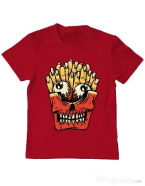 Tricou ADLER copil Zombie French Fries Rosu