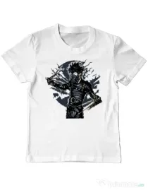 Tricou ADLER copil Gas mask scissor Alb