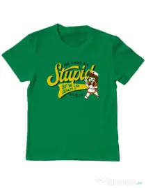 Tricou ADLER copil Can\'t fix stupid Verde mediu