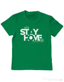 Tricou ADLER copil Stay home Verde mediu