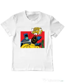 Tricou ADLER copil Stay home Robin Alb