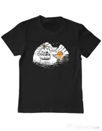 Tricou ADLER copil Van beach Negru