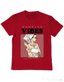 Tricou ADLER copil Morning vibes Rosu
