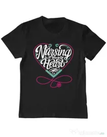 Tricou ADLER copil Work of heart Negru