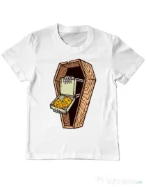 Tricou ADLER copil Horror pizza Alb