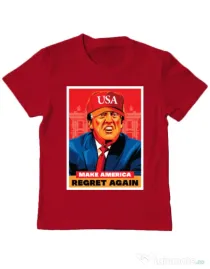Tricou ADLER copil Make America regret again Rosu