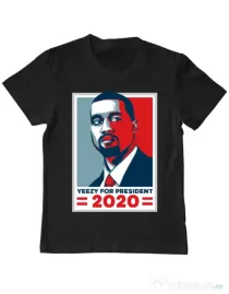 Tricou ADLER copil Yezzy for president Negru