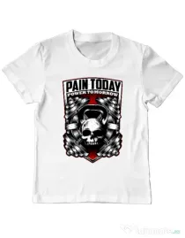 Tricou ADLER copil Pain today power tomorrow Alb