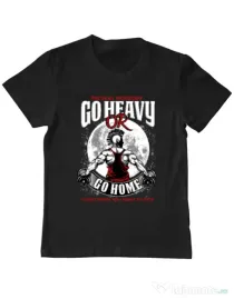 Tricou ADLER copil Go heavy or go home Negru