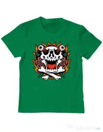 Tricou personalizat copil Death and Flower Verde mediu