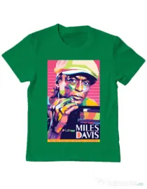 Tricou personalizat copil Miles Davis Verde mediu