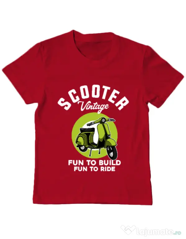 Tricou personalizat copil SCOOTER VINTAGE Rosu