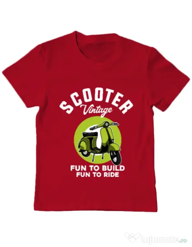 Tricou personalizat copil SCOOTER VINTAGE Rosu