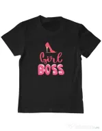 Tricou personalizat copil Girls boss Negru