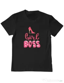 Tricou personalizat copil Girls boss Negru