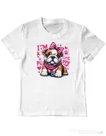 Tricou personalizat copil CUTE PUPPY Alb