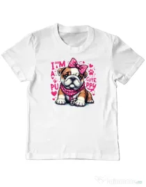 Tricou personalizat copil CUTE PUPPY Alb