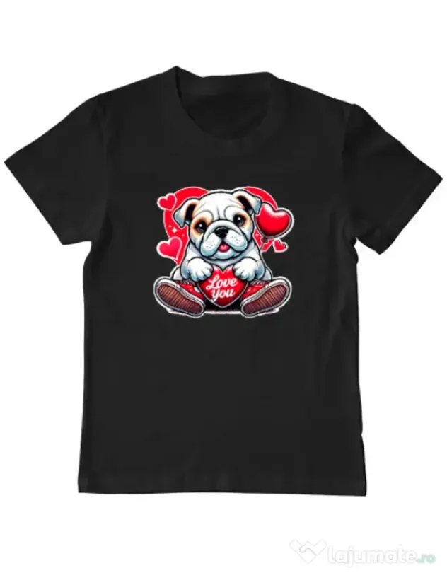 Tricou personalizat copil BULLDOG 102 Negru