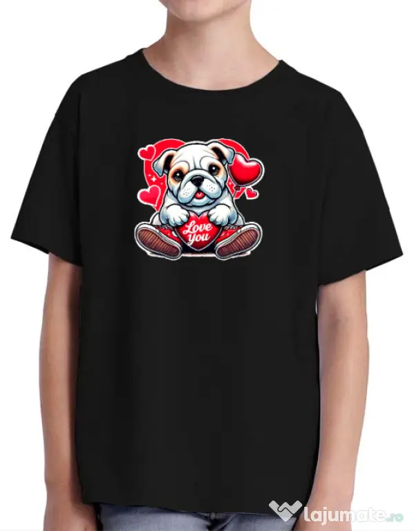 Tricou personalizat copil BULLDOG 102 Negru