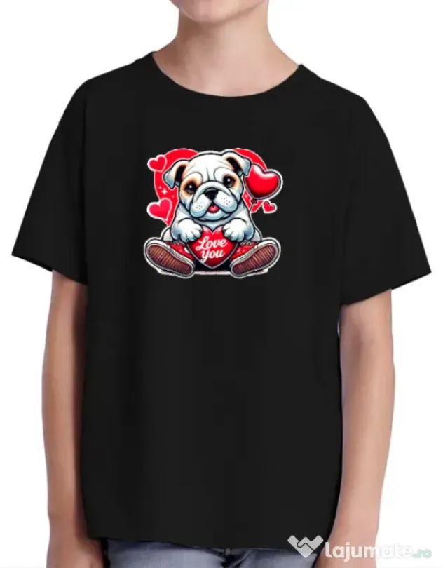Tricou personalizat copil BULLDOG 102 Negru