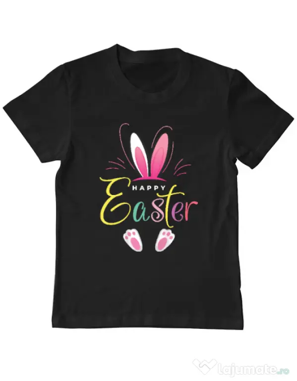 Tricou personalizat copil bunny 3 Negru