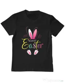 Tricou personalizat copil bunny 3 Negru