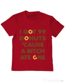 Tricou ADLER copil 99 Donuts Rosu