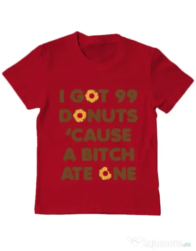 Tricou ADLER copil 99 Donuts Rosu