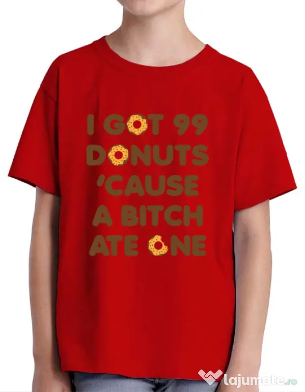 Tricou ADLER copil 99 Donuts Rosu