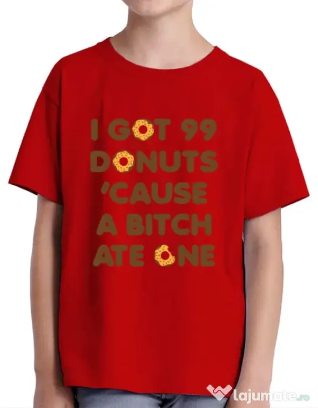 Tricou ADLER copil 99 Donuts Rosu